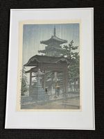 Kawase Hasui Holzschnitt Zensetsu Temple in Sanshu (1937)