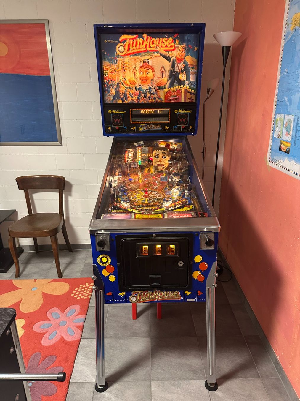 Williams Flipper: Flipperkasten Williams Fun House 1990 – Usato da Fehraltorf venduto da Statue 1