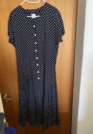 Retro Kleid Vintage Punktemuster Polkadot Sommerkleid L 42