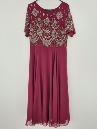 Festliches Kleid, Weinrot, Gr. 42, Marke Beauut