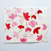 Aquarell Bild Original - Rote Blumen - 19 x 24cm