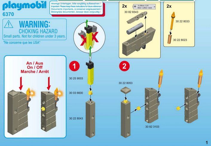 Playmobil Giocattoli: Playmobil Ersatzteil - 2 Leuchtfackel-Module – Usato da Muttenz venduto da IkaSul 3