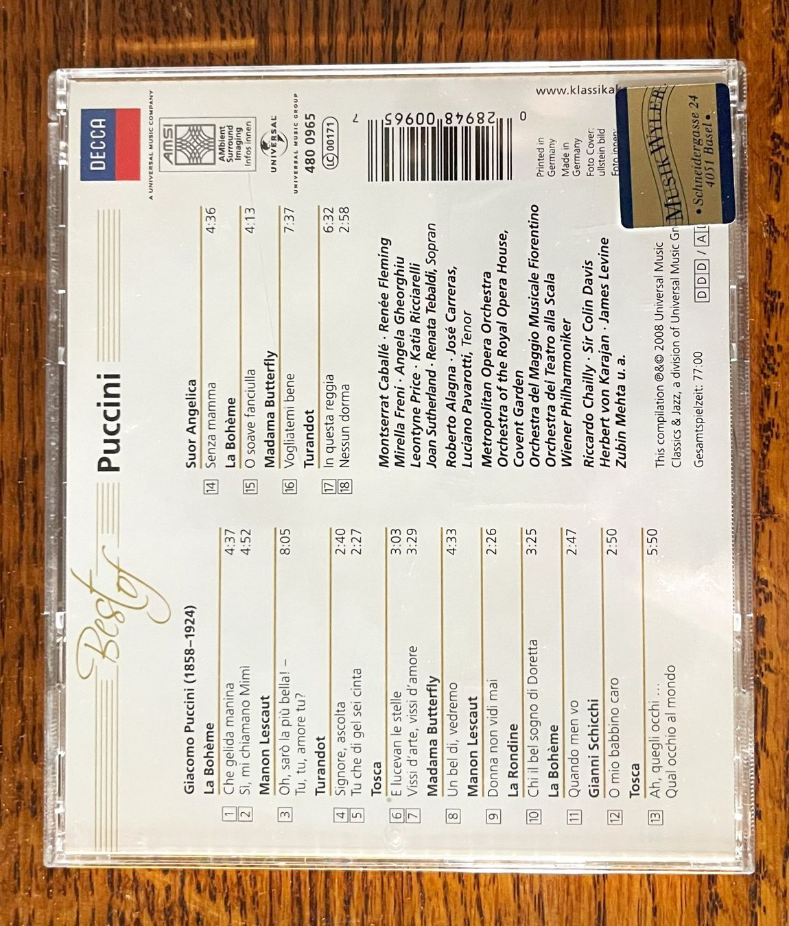 CDs: Best of Puccini CD – Gebraucht aus Oftringen von Vucki 1