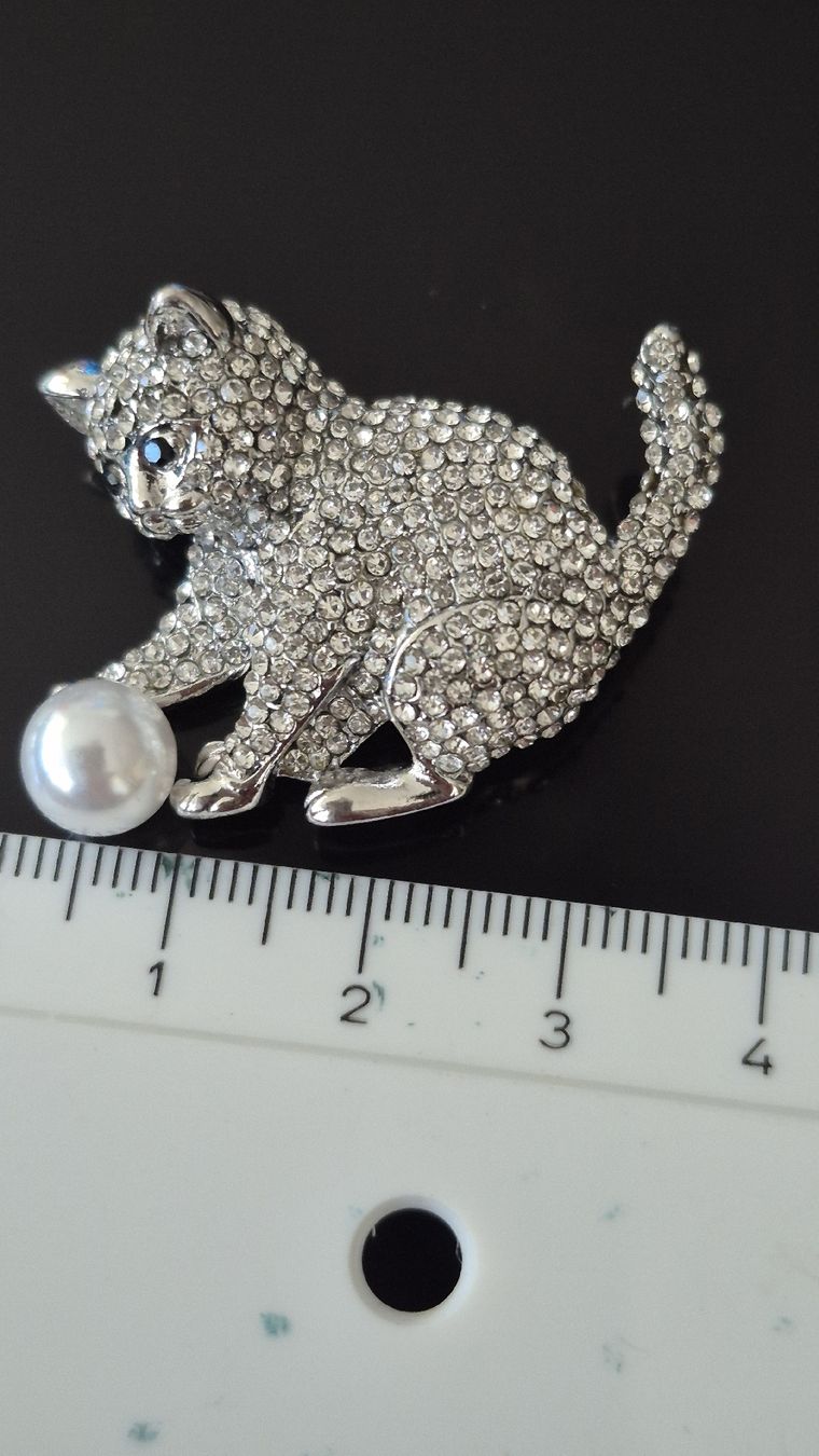 Spille & Fermagli: Glitzernder Katzen-Broschen – Nuovo e nell'imballaggio originale da Schiers venduto da Carmela8 2