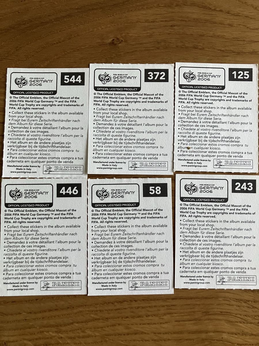 Panini Carte collezionabili: 6 alte Fussballbilder 2006 – Usato da Biglen venduto da Maci2005 1