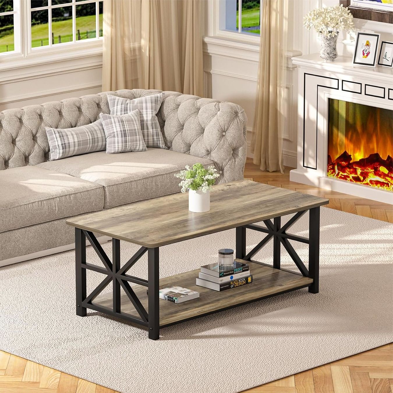 Tavoli: Couchtisch 100 cm mit Regal Sandeiche rustikal – Nuovo e nell'imballaggio originale da Schaffhausen venduto da schwizerchaes 8