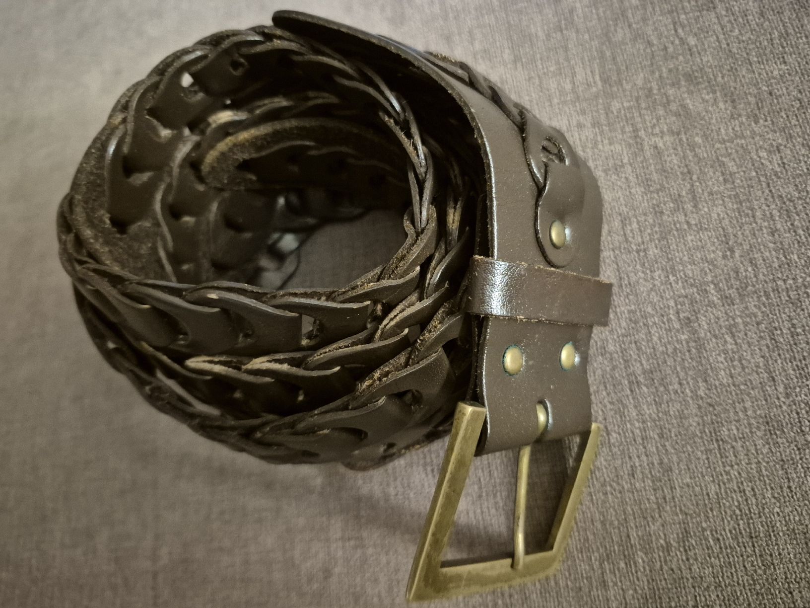 Cinture: Brauner Vintage-Ledergürtel, Grösse L – Usato da Thun venduto da Reb80