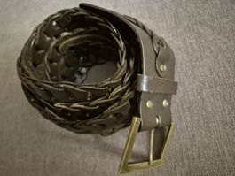 Brauner Vintage-Ledergürtel, Grösse L