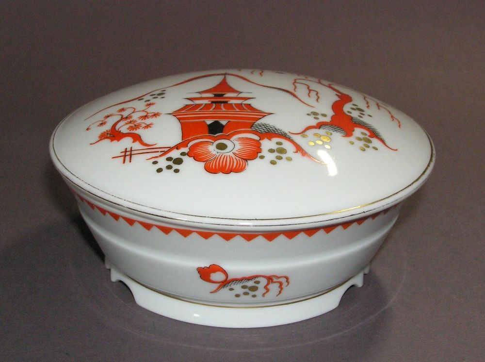 Vase Rosenthal Pompadour Art Déco - Motif Rigoletto Fleuri - Porcelaine 1940 - Très Bon état