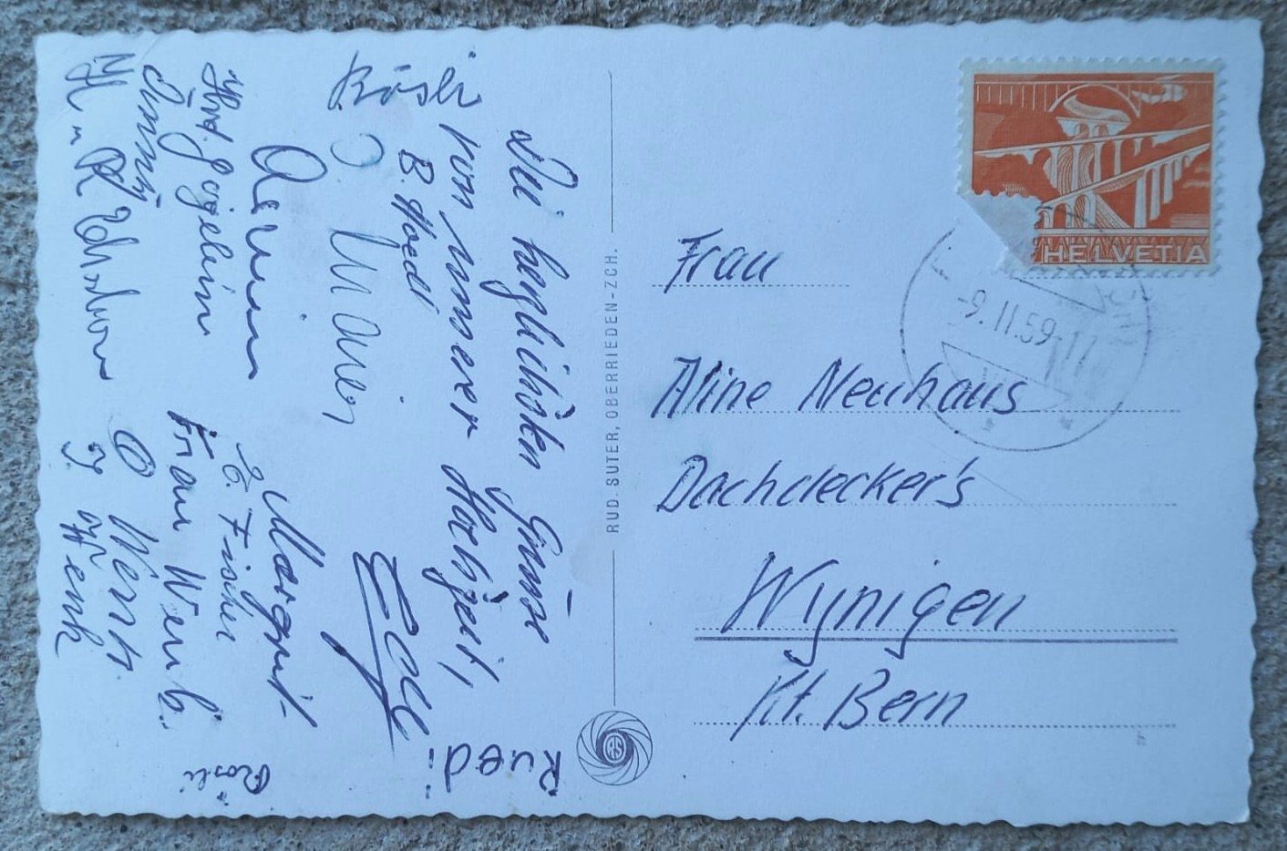 Ansichtskarten: AK Rüti 1959 – Gebraucht aus Burgdorf von glasrabe01 1