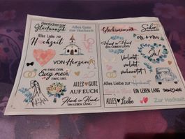 Hochzeitssticker, Scrapbooking, Gästebuch Sticker, Neu!