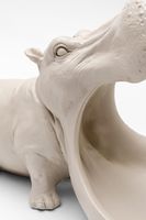 Design Deko Figur Hungry Hippo, Greige 17x14x27 cm (H/B/T)