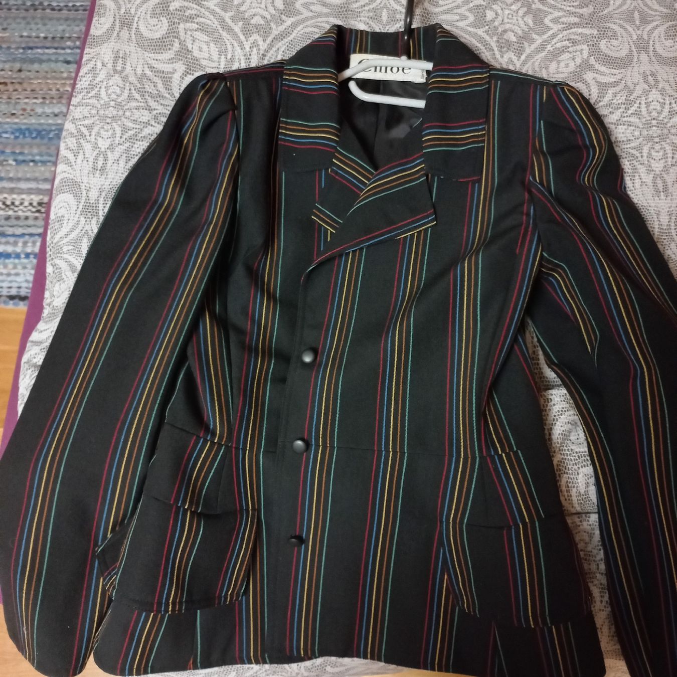 Chloé Giacche: Vintage Chloé Blazer Jacke, Schwarz, gestreift – Usato da Bettlach venduto da Venus22999 3