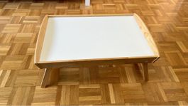 Holz-Tablett mit weisser Platte