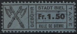 1.50 Fr. Fiskalmarke von BIEL / BIENNE
