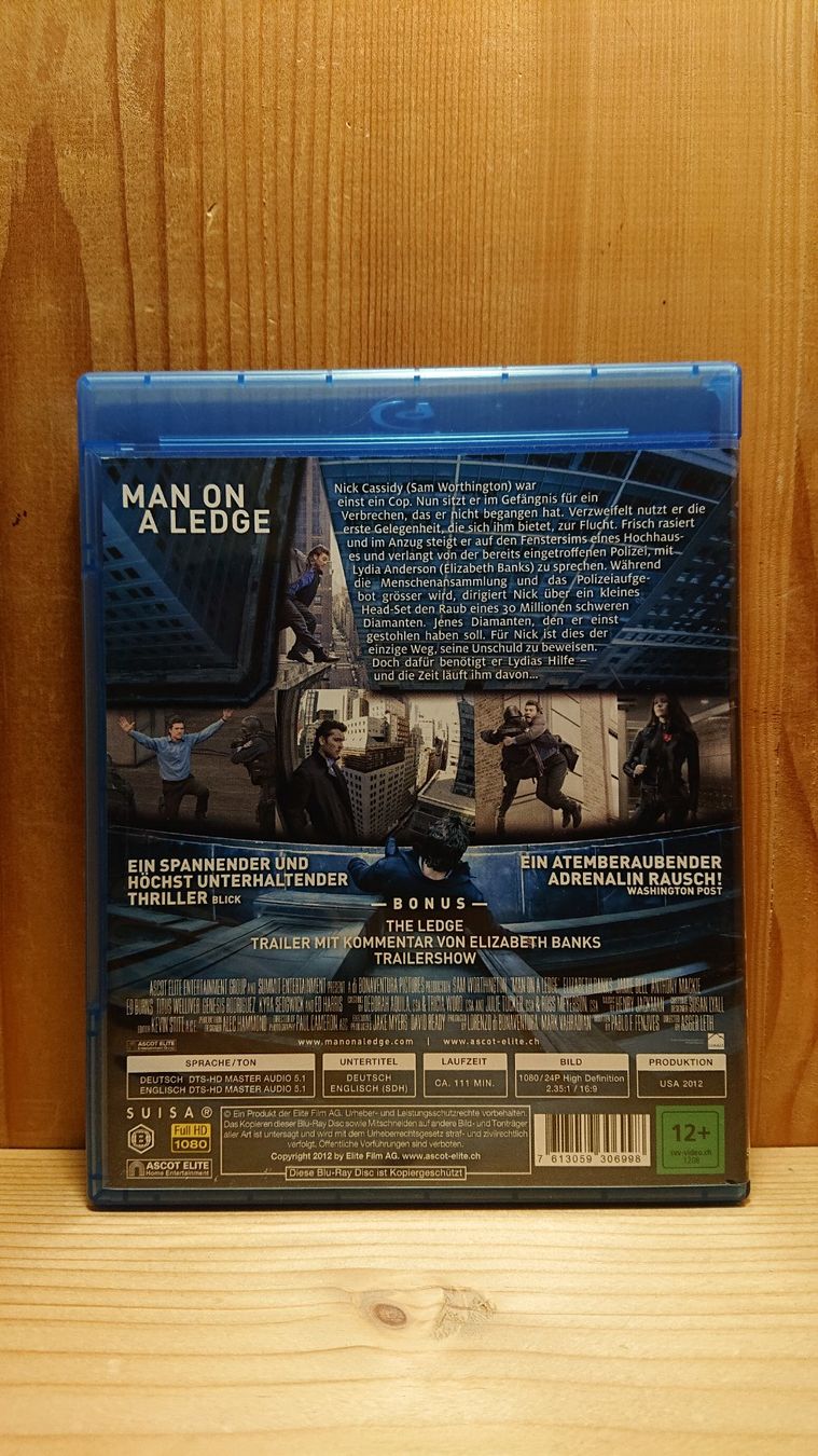 Tutti i DVDs: MAN ON A LEDGE ein Riskanter Plan Blu-Ray – Usato da Wilderswil venduto da Exebub 1