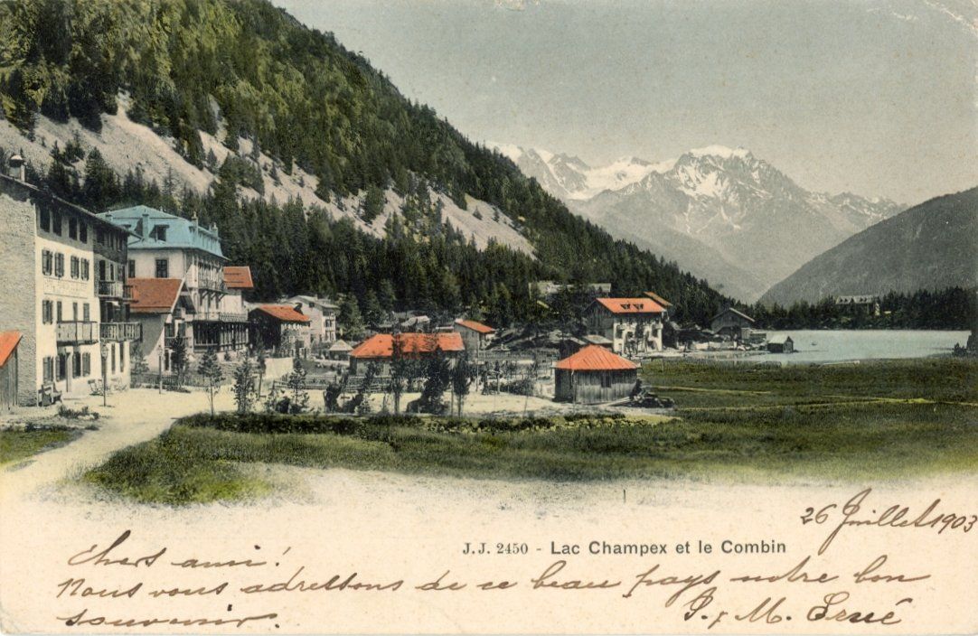 Ansichtskarten: Champex  VS  et le Combin      en  1 9 0 3 – Gebraucht aus Brig von Valcards54