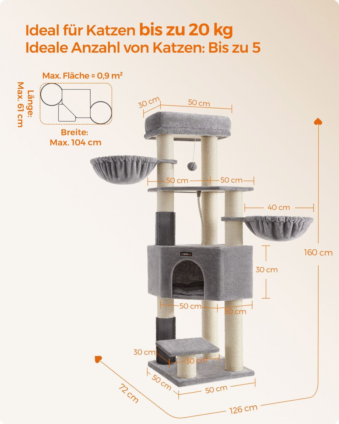 Tiragraffi: Kratzbaum Groß Katzenbaum Plattform Höhle GALVORA – Nuovo (secondo la descrizione) da Lachen SZ venduto da MAMORU-MOEBEL 4