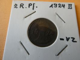 Dt. Reich 1924 D, 2 Reichspfennig