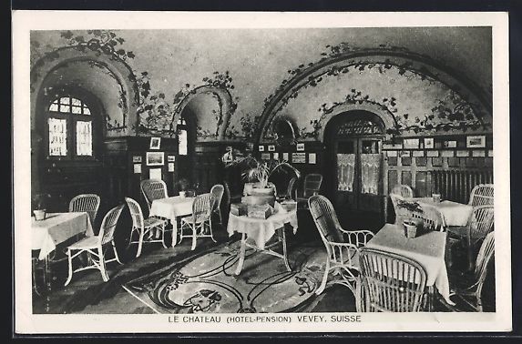 Cartoline postali: Vevey, Le Chateau-Hotel-Pension, Tea Roo – Usato da Berlin venduto da bartko-reher