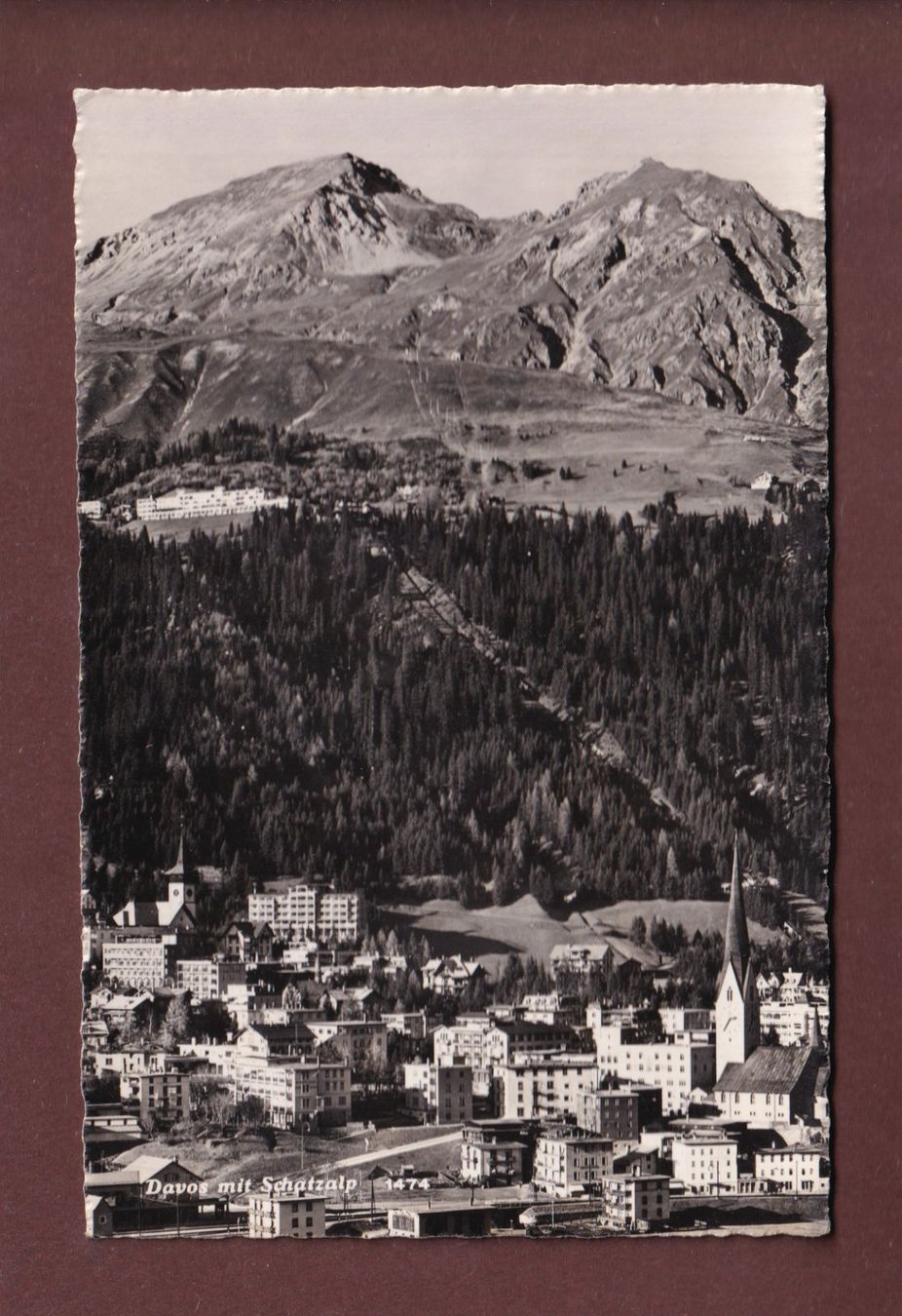 Cartoline postali: DAVOS mit Schatzalp - 1948 Feldpost – Usato da Pully venduto da nicecards-shop
