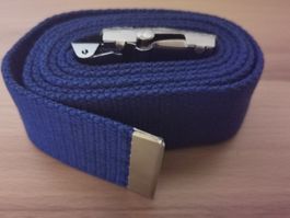 NEUER Stoffgürtel BLAU, nickelfreie Schnalle TW 130, kürzbar