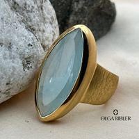Unikate Silber Ring 925 Grösse 56 mit Aquamarine