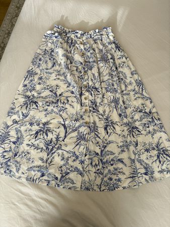 H&M Sommerrock, Gr. S, blau-weiss Blumenmuster, Top Zustand!