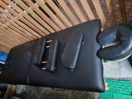 Massageliege tragbar schwarz 