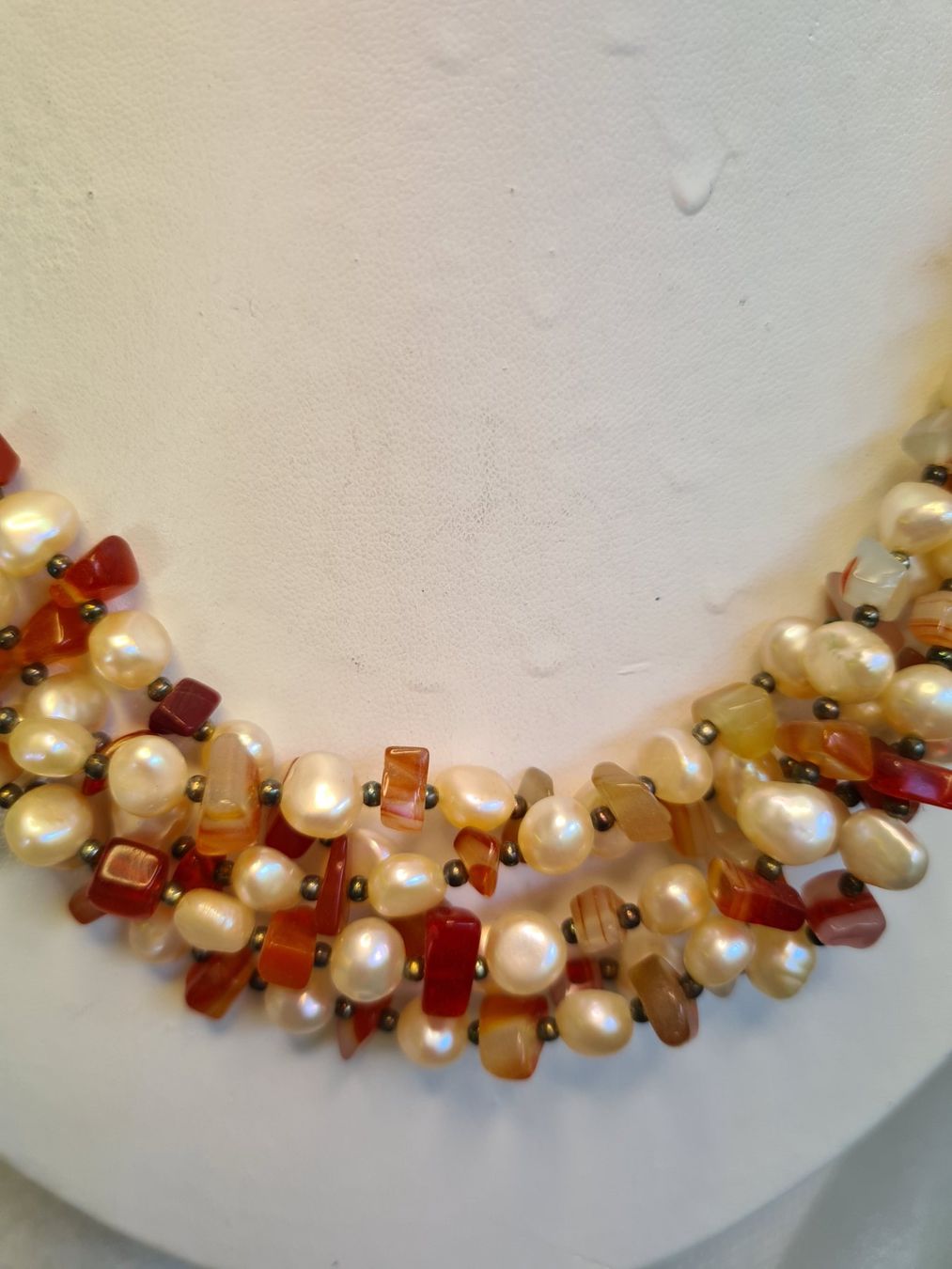Catenine: Perlen Collier mit Stein und rotem Carnelian Grösse 52 cm – Nuovo (secondo la descrizione) da Zürich venduto da benedikt12 4