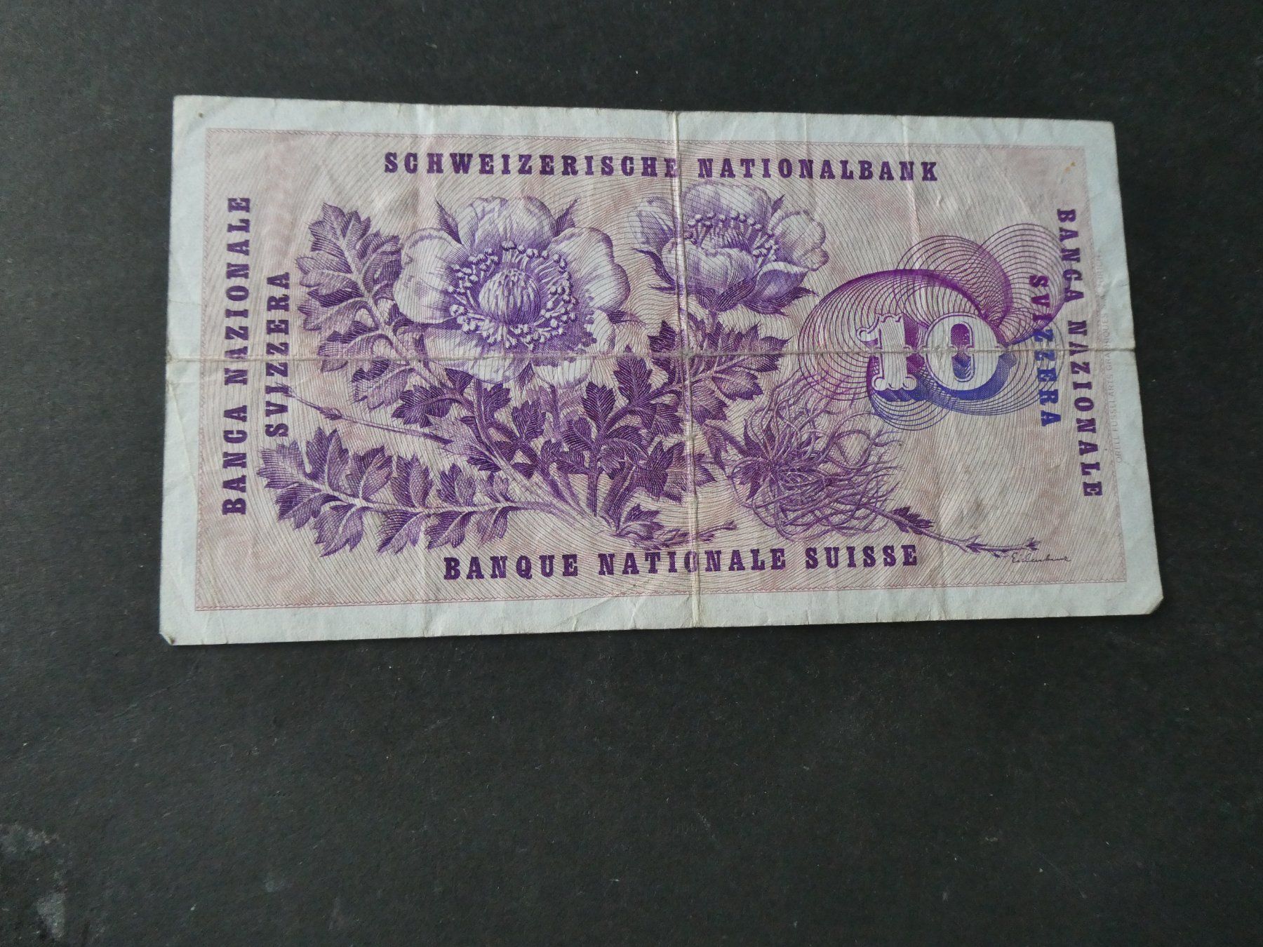 Banknoten: Schweiz 1970, 10 Franken – Gebraucht aus Hinterforst von rohusri 1
