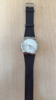 Herren Uhr braunes Band silbernes Zifferblatt neu Zustand