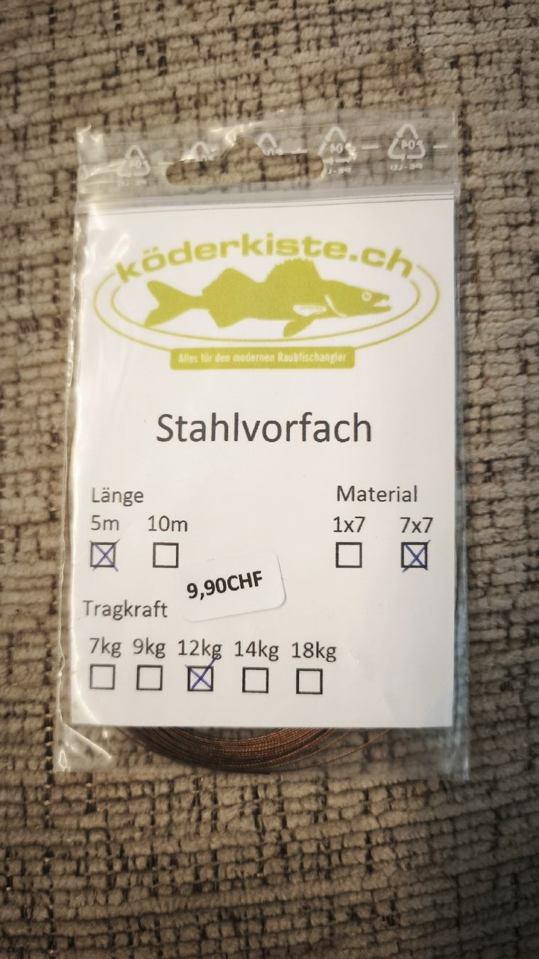 Esche: Stahlvorfach 12kg / 7x7 / 5Meter – Nuovo e nell'imballaggio originale da Sarnen venduto da sebalant