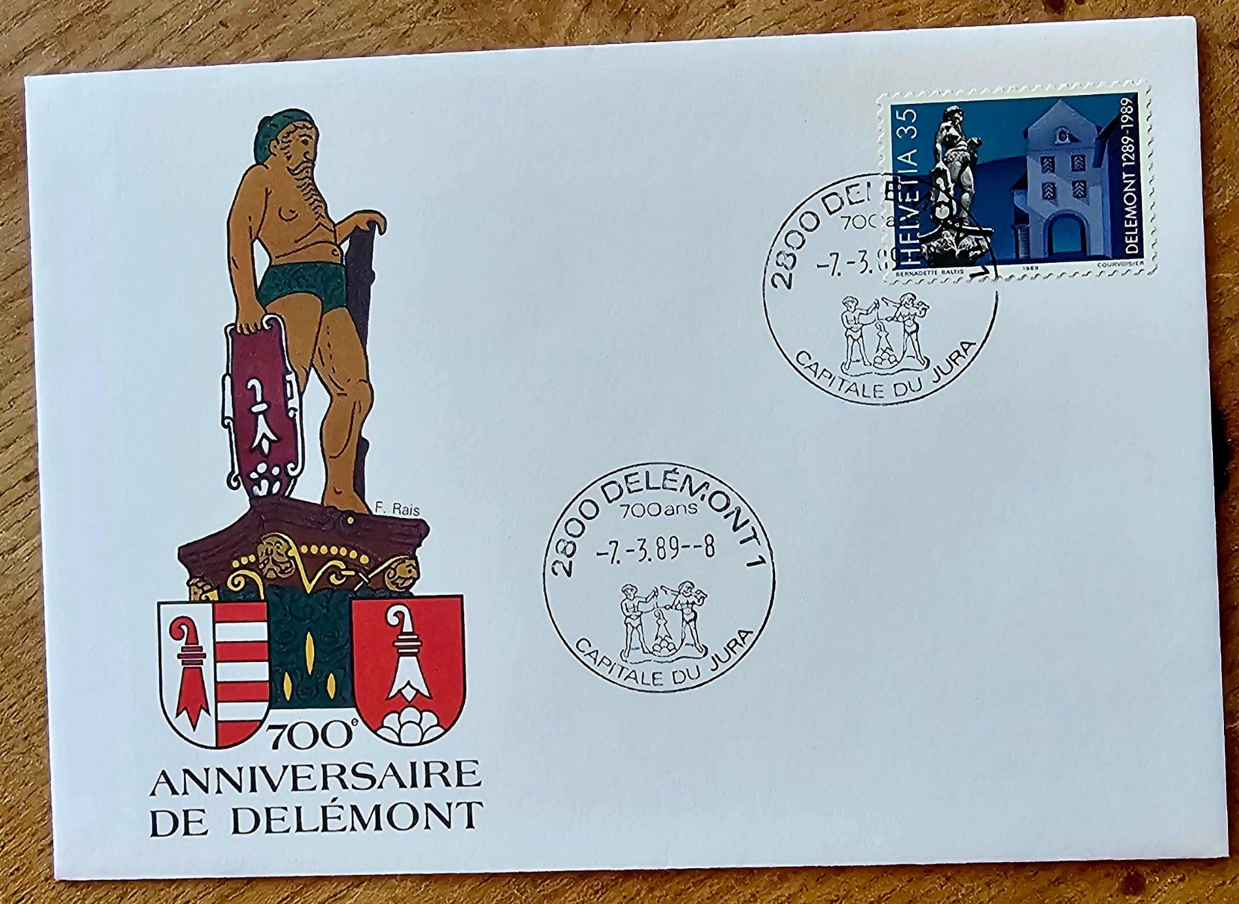 Alle Briefmarken: Sst Brief 700 ans DELEMONT 7.3.89 – Neu (gemäss Beschreibung) aus Les Valettes von Nuba1