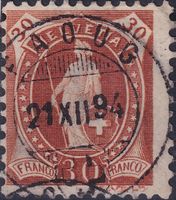 68C.b, mit Vollstempel von FAOUG (VD) 21.DEZ.1894 +Expertise