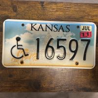 🇺🇸 U.S. Autoschild - Kansas 16597 - Rollstuhl