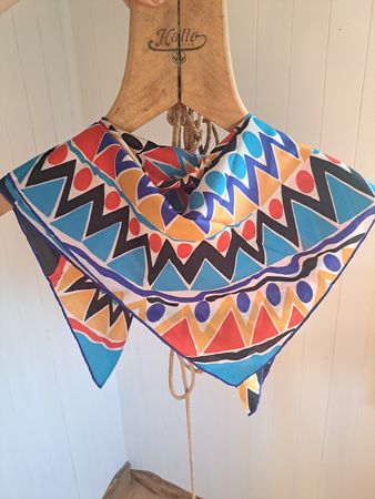 Vintage Foulard Carré Seide Tuch Schal Scarf Mandala