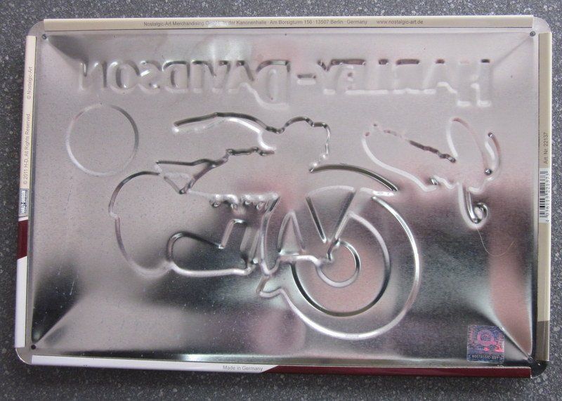 Harley-Davidson Insegne: Retro Blechschild Harley Davidson 750 Flathead – Usato da Bischofszell venduto da Pfau0 2