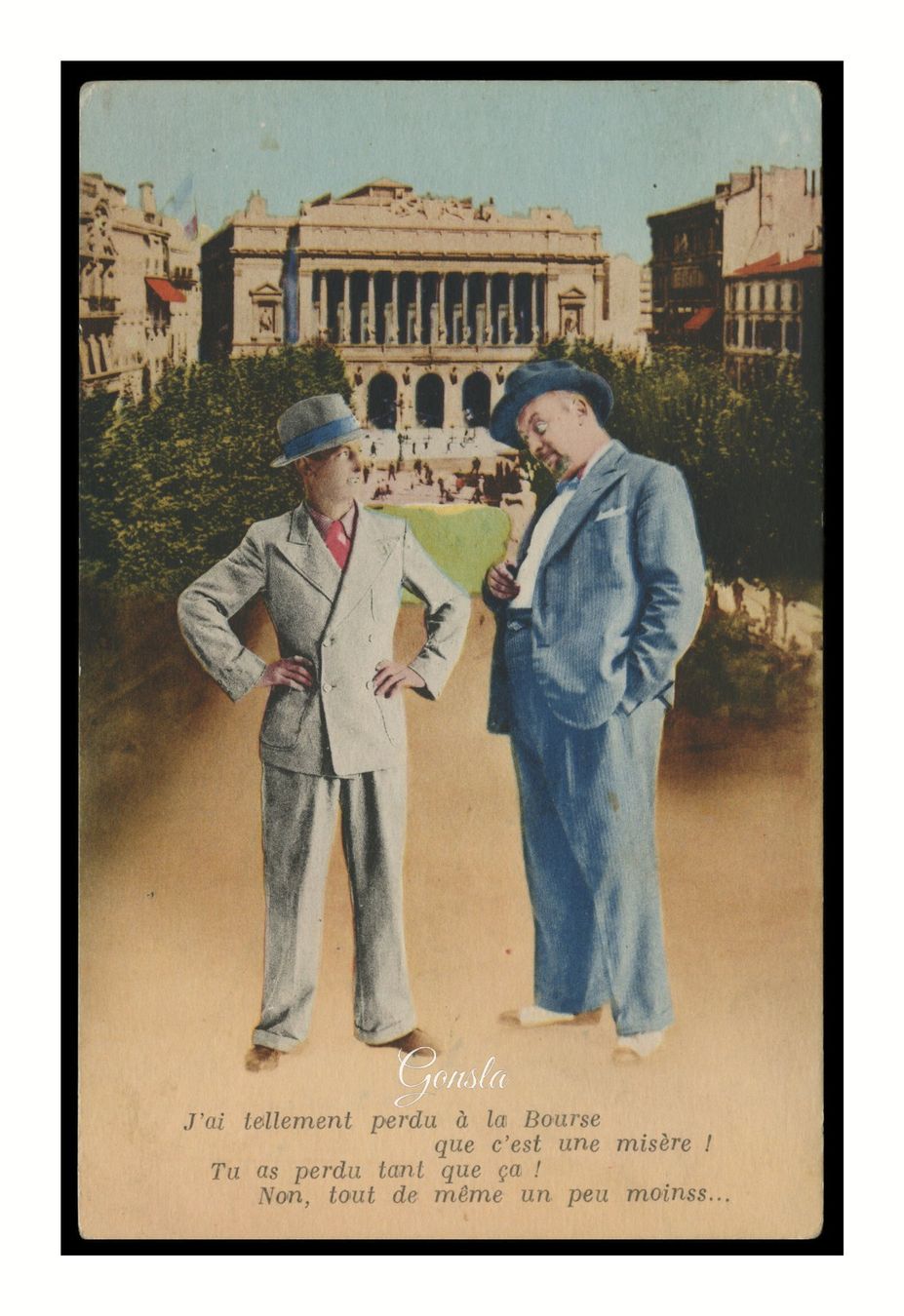 Ansichtskarten: BOURSE-JOUEURS - 1941 "Humour" – Gebraucht aus Onex von gonsla01
