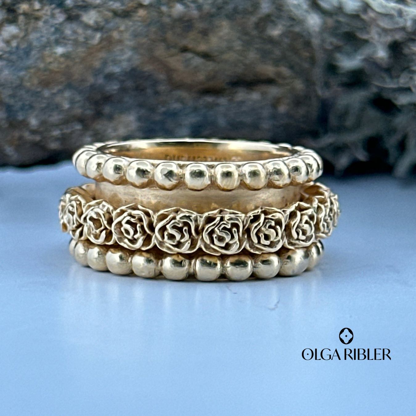 Olga Ribler Anelli: Statement 11 mm breiter Moving Ring mit Rosenmotiv Gr56 – Nuovo (secondo la descrizione) da Luzern venduto da Schmuckoutlet 4