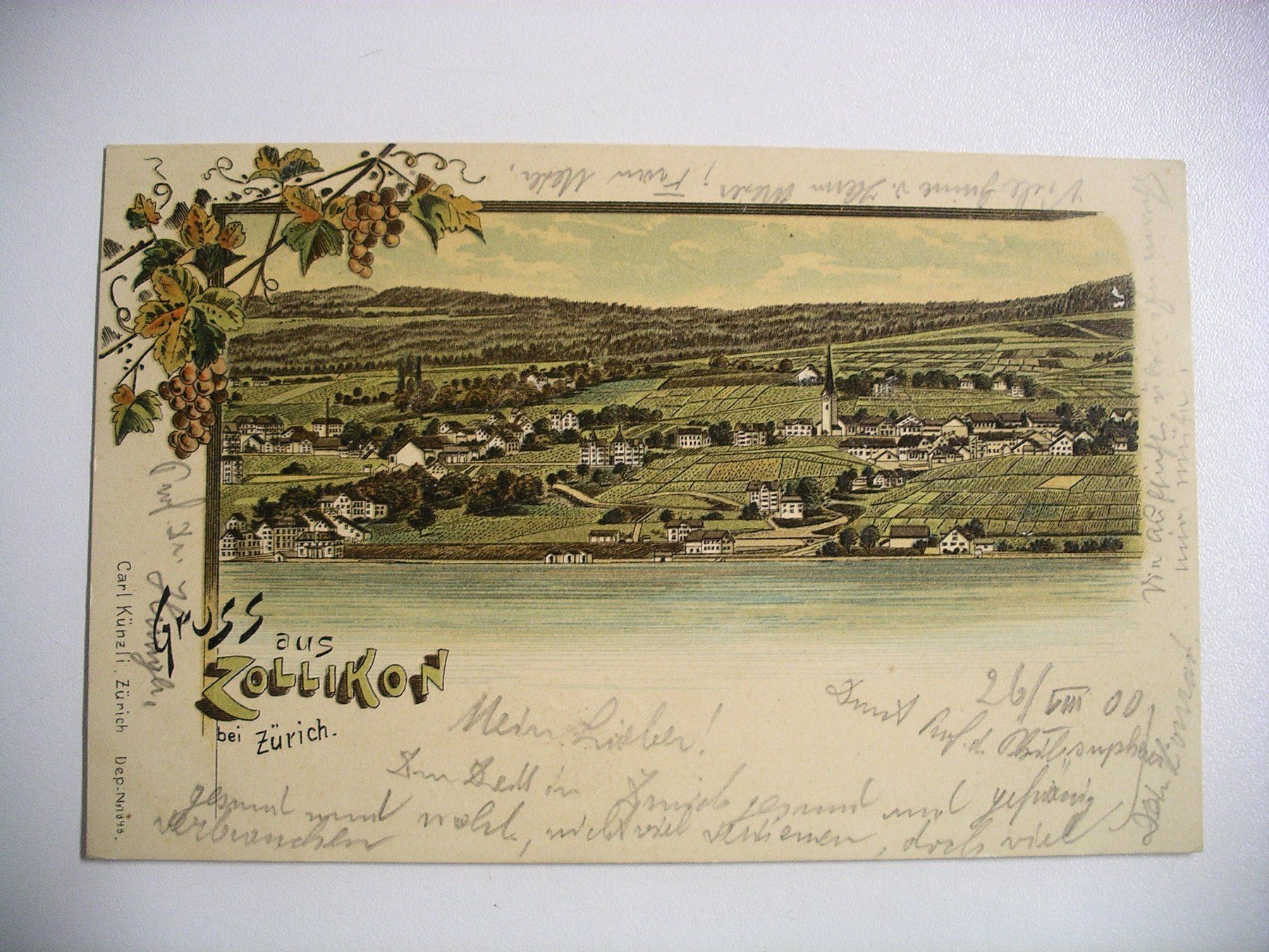 Cartes postales: farbige LithoAK ZOLLIKON – D'occasion à Oberhofen am Thunersee par luuping99
