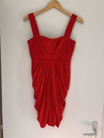 Draped berry pink dress by BCBG Max Azria