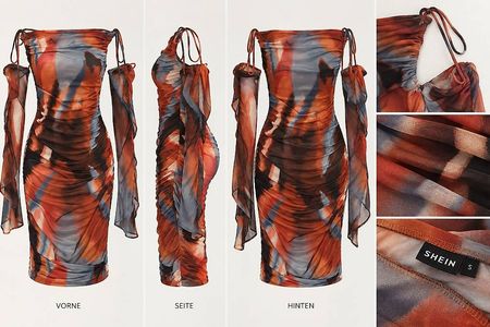 SHEIN figurbetontes Mesh-Kleid Grösse S  mehrfarbig