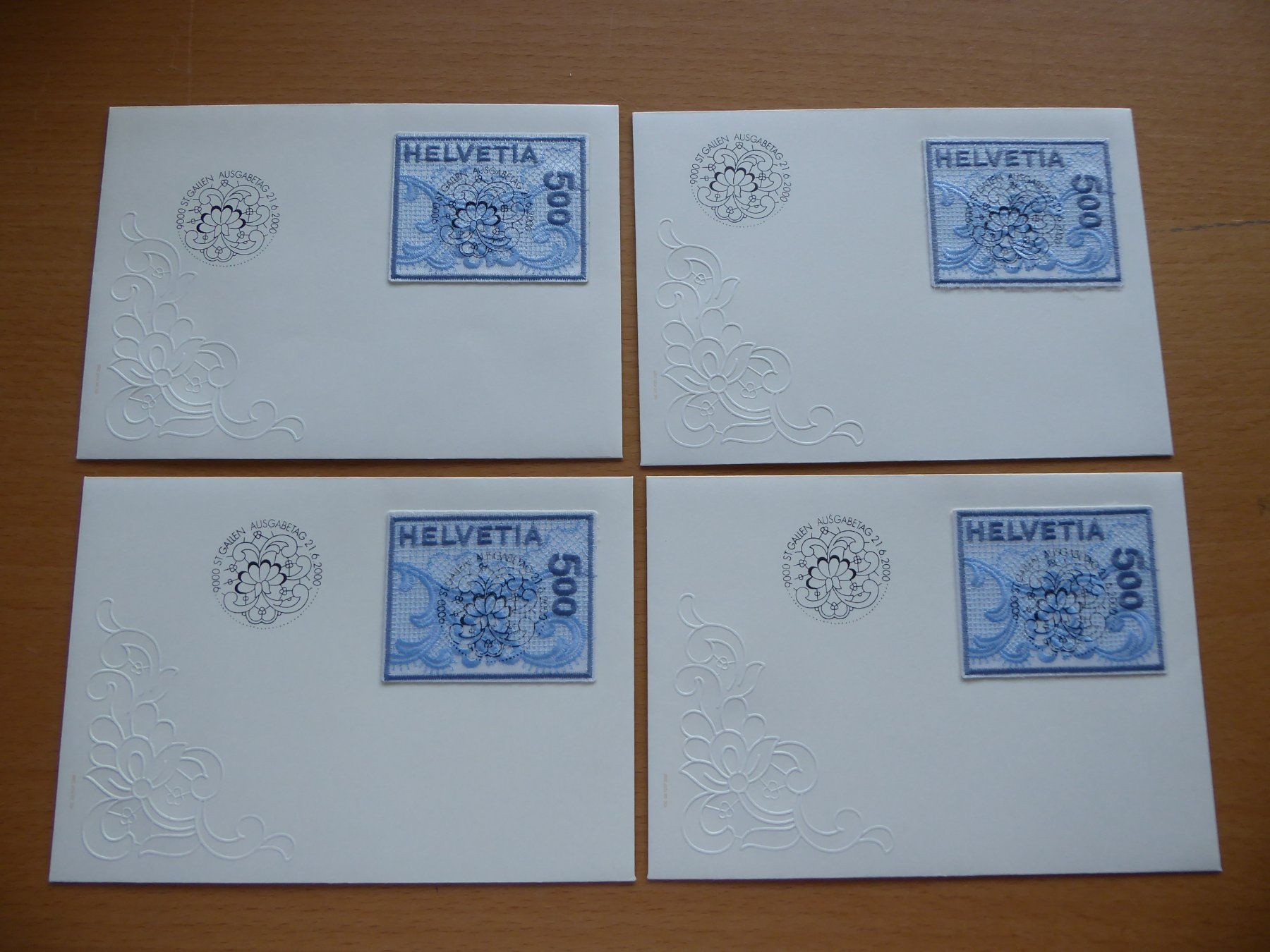 Tutti i francobolli: 4x Stickerei FDC mit Vollstempel – Usato da Rothrist venduto da swisstools