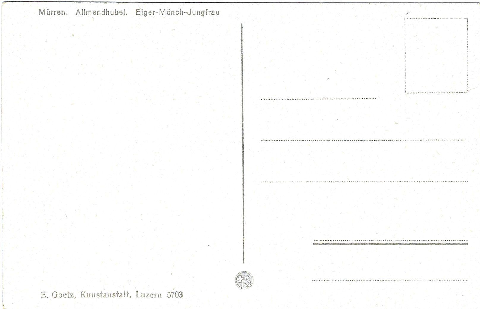 Ansichtskarten: Ancienne carte postale Mürren-Eiger-Mönch-Jungfrau – Gebraucht aus Tavannes von Zitume 1