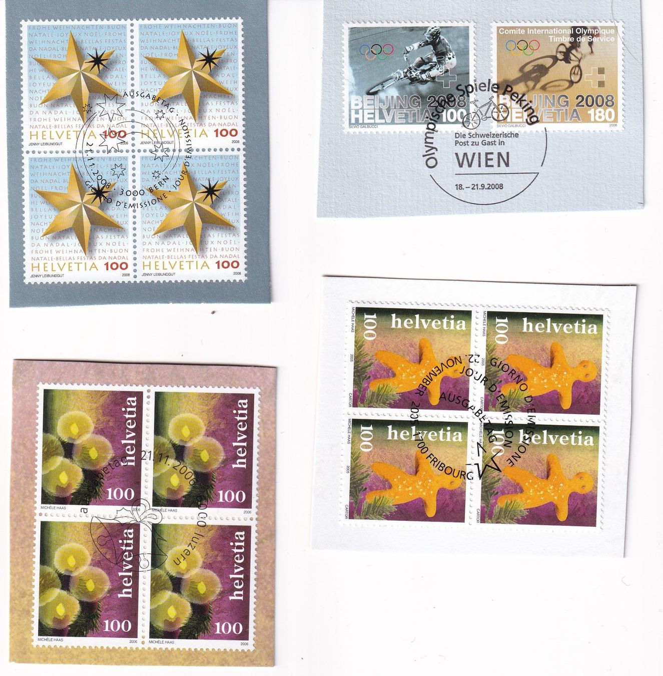 Alle Briefmarken: 4x ET 2005/2006/2008, SBK 50.-+++ – Gebraucht aus Samnaun-Compatsch von Muckimu