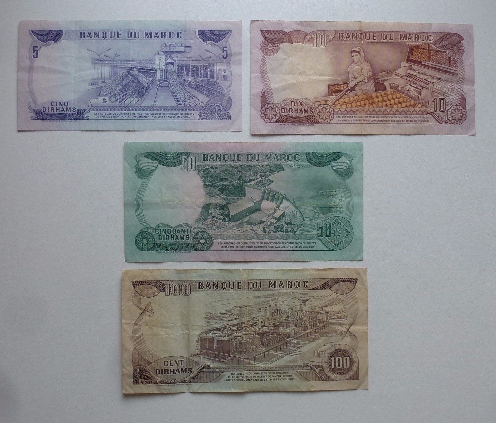 Banconote: Sammlung ++ 4 alte Banknote aus Maroc – Usato da Walkringen venduto da Casablanca777 2