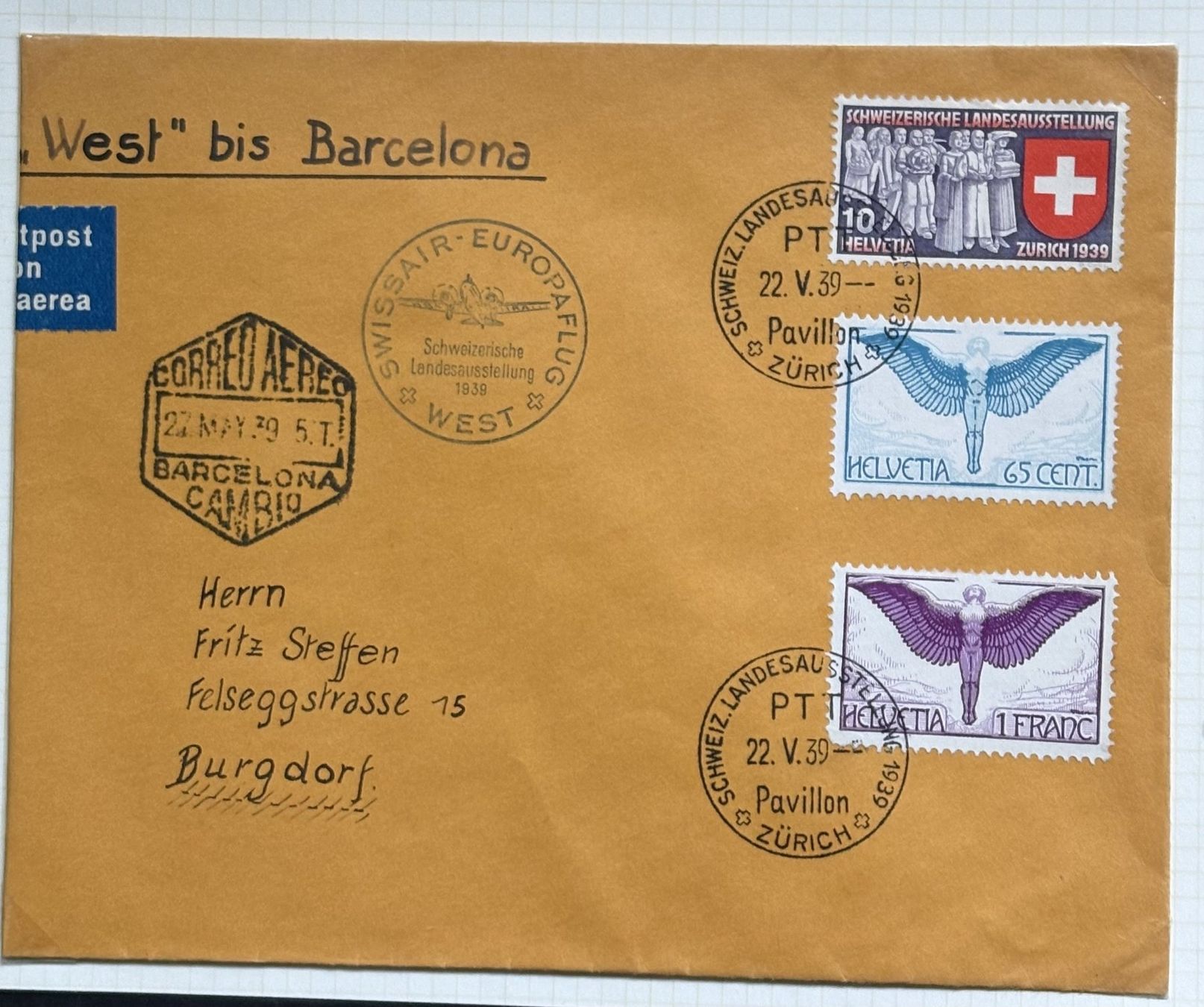 Alle Briefmarken: FLUGPOST BRIEFMARKEN – Gebraucht aus Ostermundigen von Heavenmaus75 2