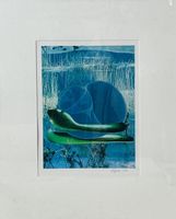 KÜNSTLER UNLESERLICH SIGNIERT COLLAGE MIT PASSEPARTOUT
