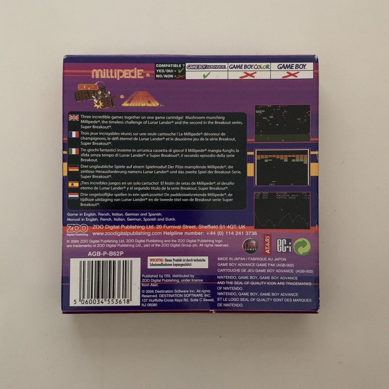 Nintendo Giochi: Millipede / Super Breakout / Lunar Lander - GBA - OVP – Usato da Zürich venduto da Mephisto87 1